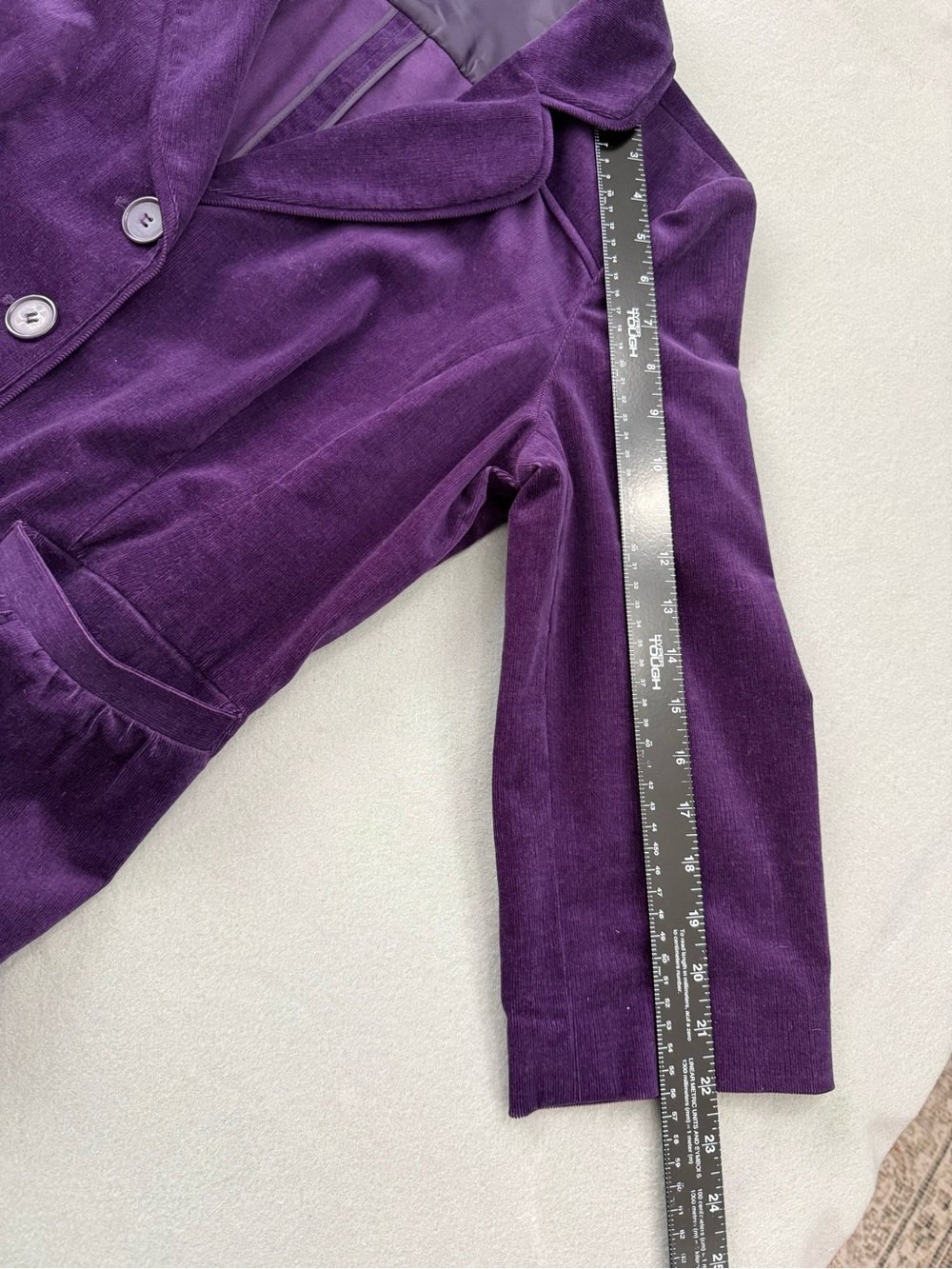 Halogen Deep Purple Corduroy Button Blazer - Picture 6 of 10